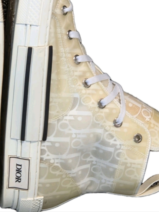 DIOR B23 League High-Top Sneaker White and Cream Dior Canvas EU 42 US Men's Sz 9 - Picture 11 of 15